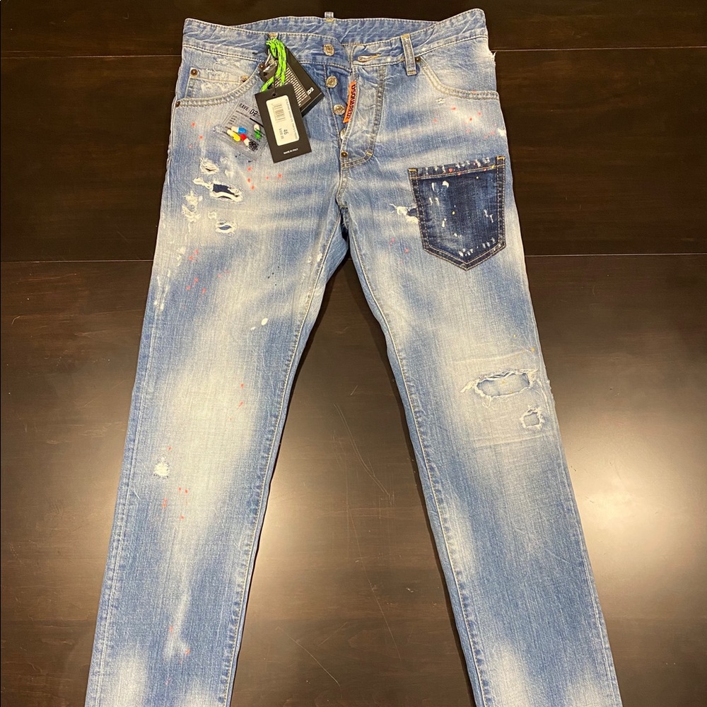 Mens Authentic Dsquared2 “Rave On” Skinny Jeans